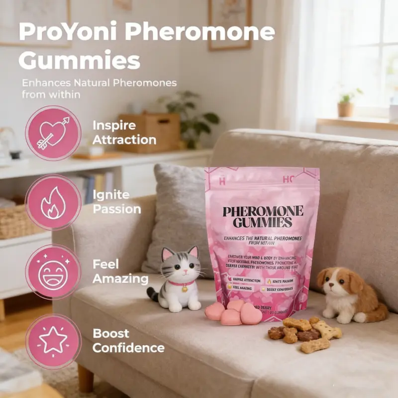 ProYoni Pheromone Gummies (2-Pack) – 60-Day Supply Natural Attraction & Confidence Booster – Sugar-Free Mixed Berry Edibles – 120 Count Total