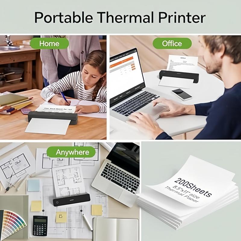 iDPRT Thermal Printer Paper, 200 Sheets Folded US Letter 8.5 x 11 Inch, MT610 & MT888 Thermal Paper,Compatible with iDPRT/HPRT/PRT Portable Printer