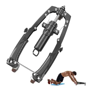 Arm Exercise Equipment Chest Workout - Hydraulic Power Twister 10 Gears Adjustable 22-440lbs,Chest Exerciser for Men,Arm Workout Equipment,Thick Steel Wear-Resistant, Non-Slip Handle PU Rubber  Abdominal Wheel