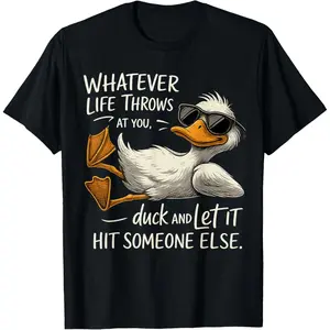 100%cotton Funny Cool Duck Shirt Funny Quote for Men Women Kids T-Shirt