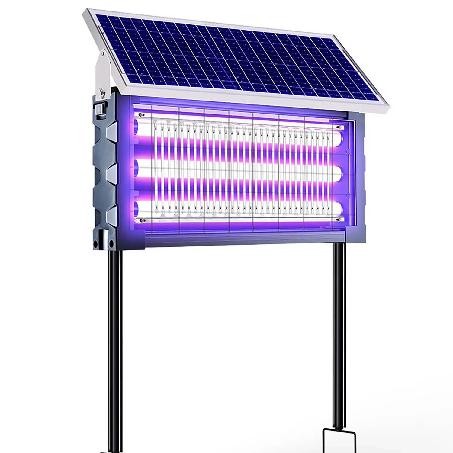 Solar Bug Zapper Outdoor Indoor with 11.8In Solar Panel,3 LED Tubes,4500V Mosquito Zapper Repellent Outdoor Patio,Auto On/Off Fly Insect Zapper,Waterproof Mosquito Trap for Home Garden