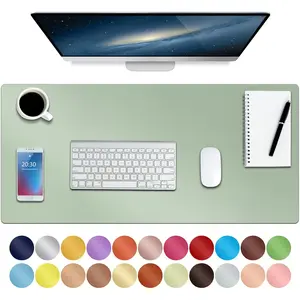 ‎Boutilon Leather Desk Pad,Non-Slip Mouse Pad,Waterprooft Leather Gaming Desk Mat,Extended Table Protector for Keyboard and Mouse,Desk Writing Pad for Office Home Working Decor (Green,30" X14") Boutilon