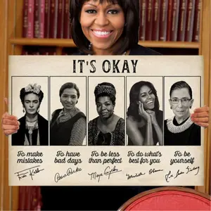 It's Okay RBG Ruth Bader Ginsburg Black And White Poster- Women Who Make History- Quote, Signature Feminist Poster