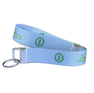 Personalized Eritrea Flag of 1952 Keychain - With Name, Text, Quote, Customized Nylon Key Fob - Custom Wristlet Keyring