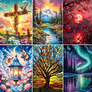 DIY Spring Selection: 1-Piece Set – 5D Diamond Painting: “Colorful World/Landscape” Theme – Full-Circle Diamond Painting Kit – Adult Mosaic Craft Kit – Home Wall Decor – 30x40 cm / 11.81x15.75 inches