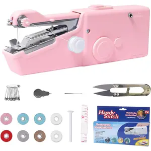 Sewing Machine for Beginners Mini Sewing Machine with Accessory Kit Small Hand Stitching Machine for DIY Clothes Home Travel Sewing Kit for Adults (Pink)