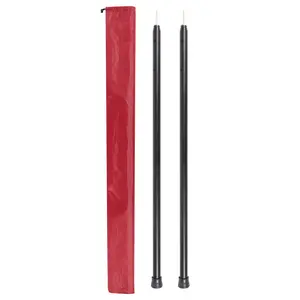 Aluminum Adjustable Heavy Duty Camping Tarp Poles, 36in to 95in Telescoping Aluminum Portable Awning Poles for Camping, Backpacking, Hiking (Black, Set of 2)