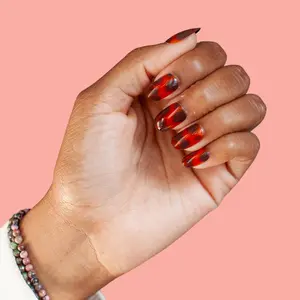 Ivy & Ash Press-On Nails - Tortoise | Medium Round Jelly Tortoise Shell Pattern