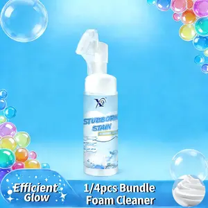 4/1 Pcs Lemon Scented Stain Remover, Powerful Cleaning Solution, 500ml with Spray Nozzle 200ml No-Rinse Version with Brush Kitchen Cleaner For Glass Leather Stubborn Stain Remover