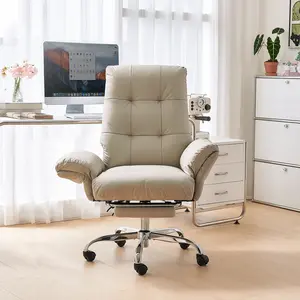 EMIAH C590 Comfy Ergonomic Office Chair with Footrest and Flip-up Arms