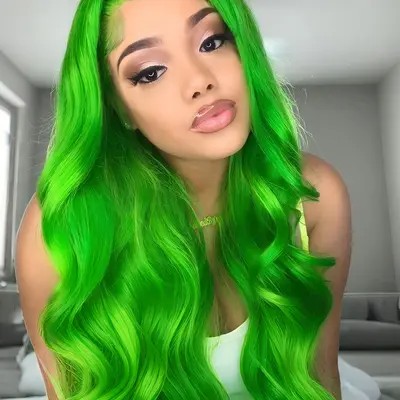 Neon Green over Pink Hair TikTok Shop