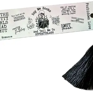 Smut Reader Bookmark - Lightweight Metal Aluminum Plate with Tassel