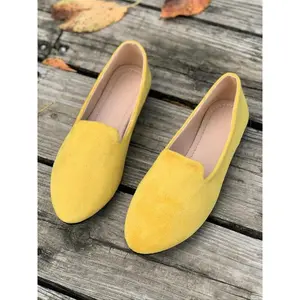 Women's Solid Color Round Toe Flat Shoes, Casual Comfortable Slip on Shoes for Daily Wear, Lightweight Breathable Shoes for All Seasons, Commuter Shoes, Girl