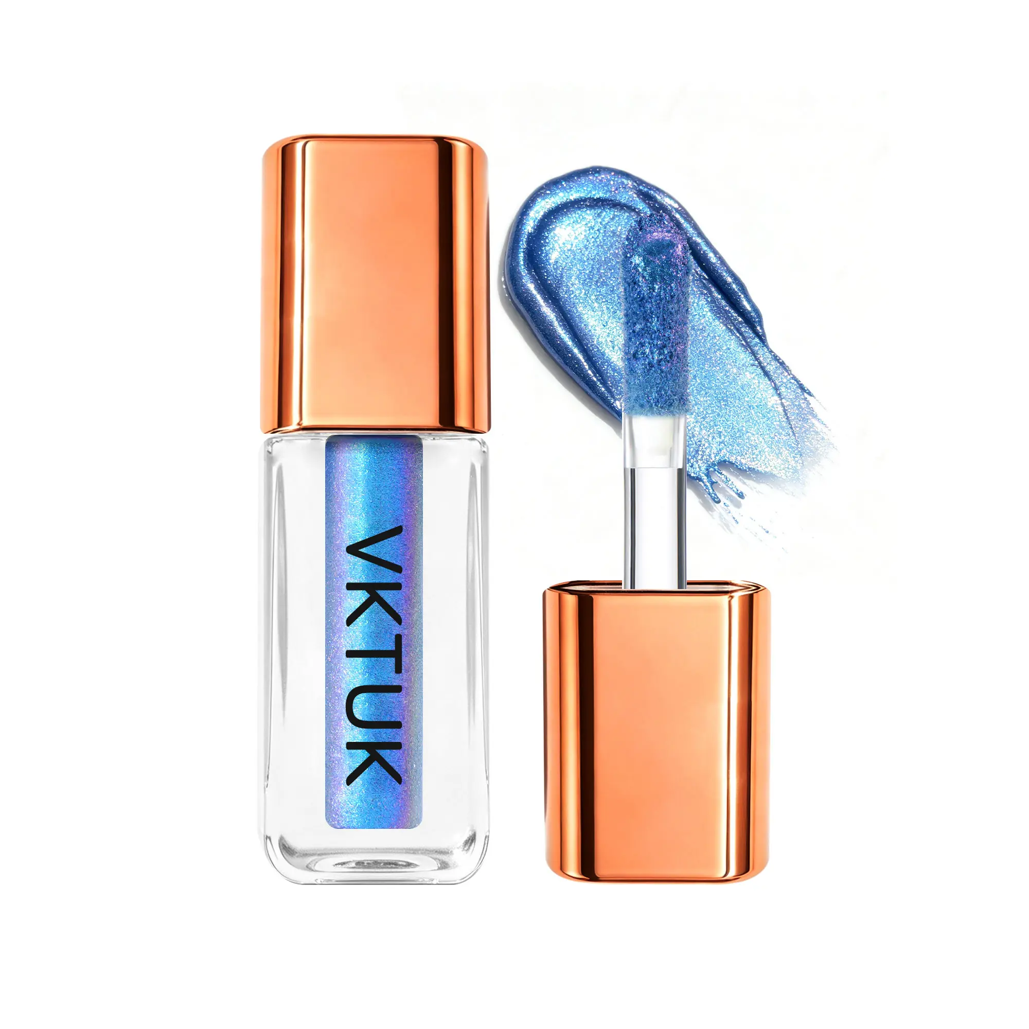 VKTUK Chameleon Liquid Eyeshadow Jar, Iridescent Metallic Glitter with 1-Swipe Bling Effect, Long-Lasting & Crease-Proof Cosmetic for Adults