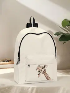 Giraffe Print Backpack, Fun Design for Everyday Use, Spacious Storage for School, Work, Travel, Casual Style for All Seasons