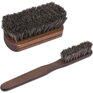 2 PCS Leather Brush Car Detailing, Horse Hair Brush, Upholstery Brush for Cleaning, Car Interior Brush, Carpet Brush for Car Detailing, for Car Interior Seat, Carpet, Upholstery, Furniture and Shoes