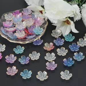 50pcs Bag Resin Beads with Holes, DIY Mix Beads, Sakura Design for DIY Jewelry Making, Perfect for Bracelets & Necklaces Decoration