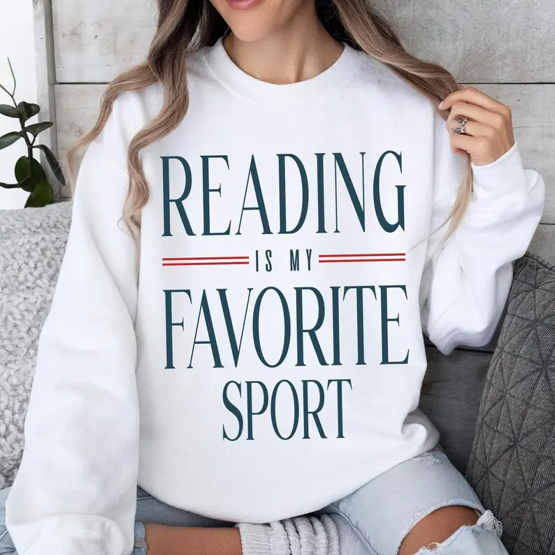 Reading is my favorite sport Sweatshirt/T-Shirt, Vintage Reading Sweatshirt, Book lover gift, Bookish T-shirt, Bookworm, Book crewneck, Reader Gifts