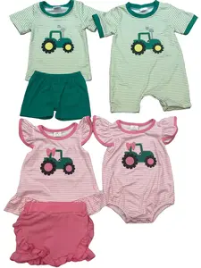 Kids Summer Shorts Set Tractor Outfit Kids Farm Clothing Set Summer Clothing