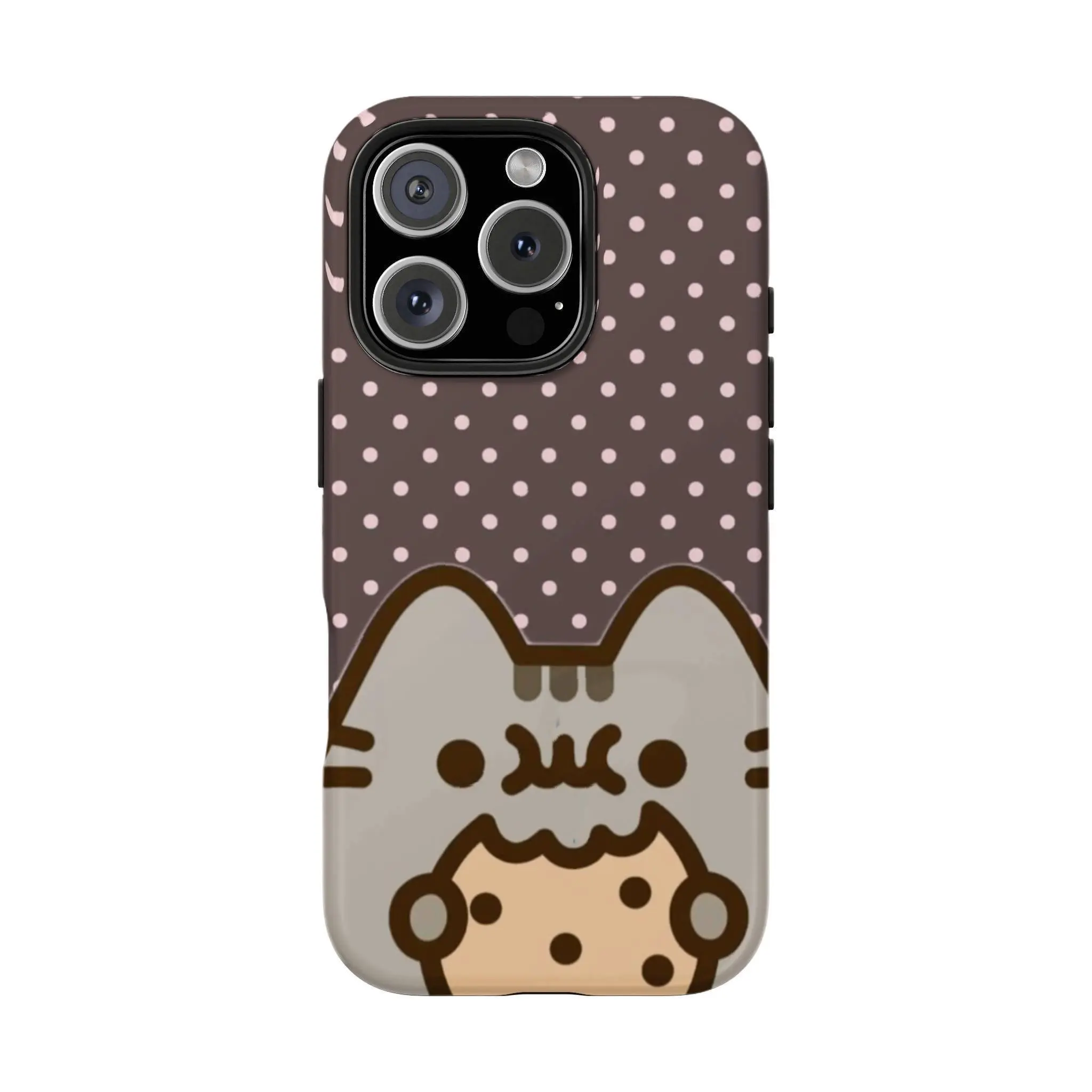 [Magnetic/Non-magnetic]Pusheen The Cat Phone Case, Polka Dot Shockproof Case Cover Compatible WithiPhone 16 Pro Max, 15, 14, 13 + Samsung S25 Ultra, S24 Ultra, S23 FE, Gift For Christmas