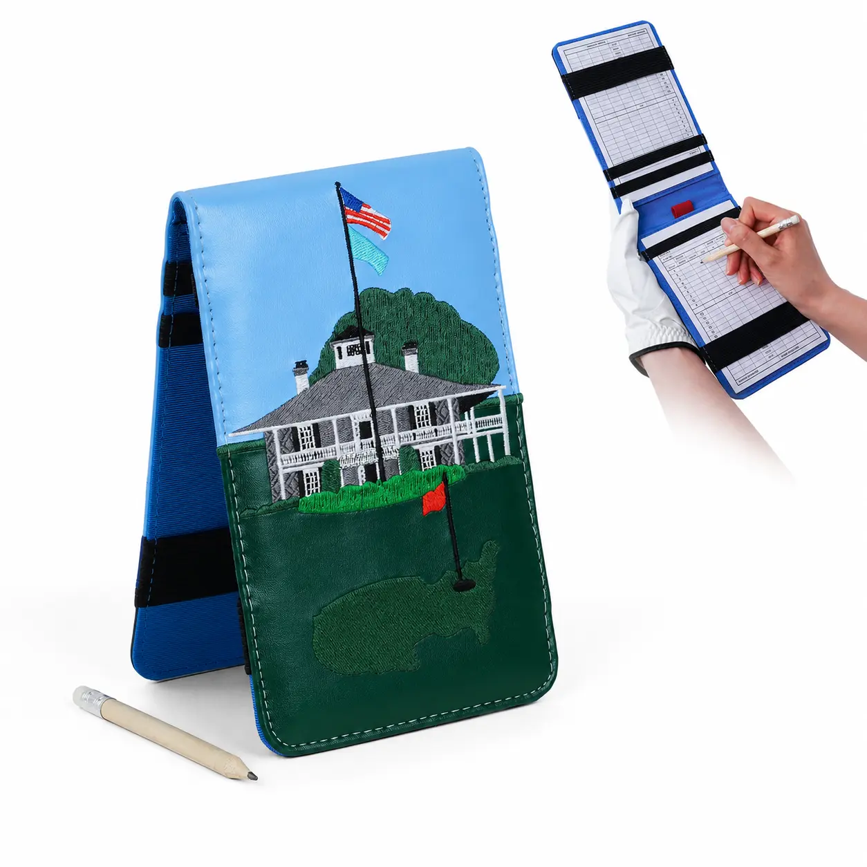 Golf Scorecard Holder & Yardage Book Cover, Championship-Inspired Golf Accessory, Includes Free Pencil, Fits Your Back Pocket