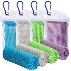 Cooling Towels - 4 Pack Cooling Towel, 40"x12", Microfiber Soft Breathable Cooling Towels for Neck and Face, Cooling Towels for Hot Weather, Workout & More Activities