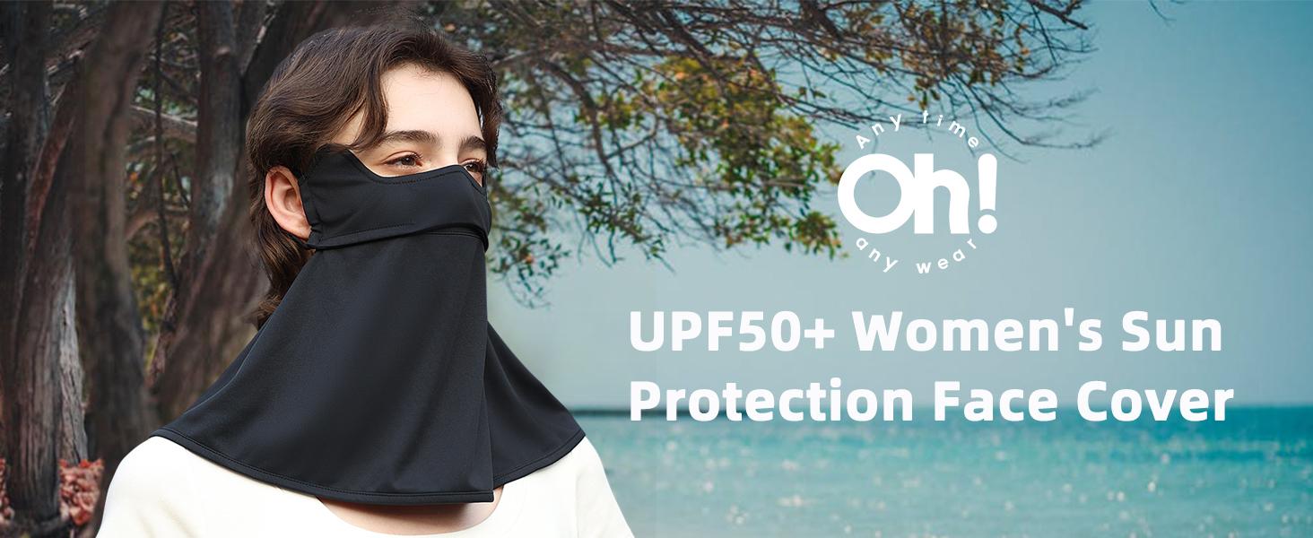 UPF50+ UV Protection Face Mask with Neck Flap,Breathable Ear Loop Windproof Dustproof Full Face SunShield, for Women Men Outdoor Cycling Driving HikingCommute Daily Wear