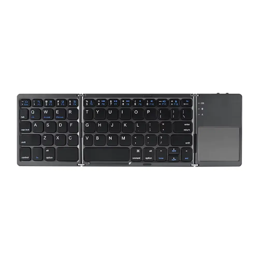 Portable Foldable Folding Keyboard Mini Wireless Bluetooth Keyboard Touchpad Keyboard for Windows Android IOS Tablet Ipad Phone kebidumei