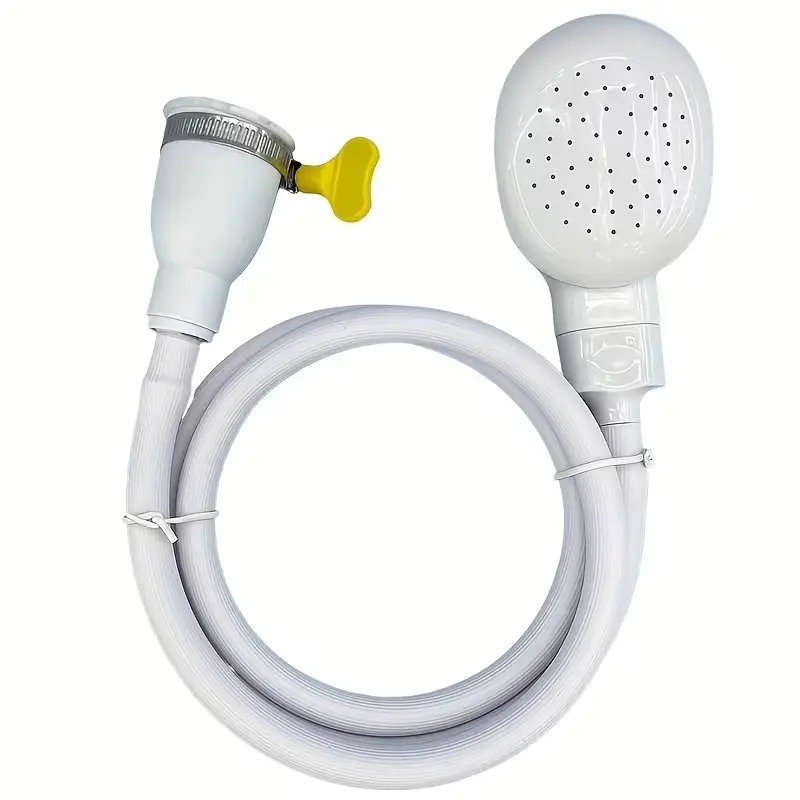 51.2-Inch Portable System Handheld Shower with Slide-On Yellow Clamp, Flexible Hose Extension & Ergonomic Design – Bathroom Faucet Attachment for Hair Washing, Pet Bathing, Portable System Handheld Showers, Slide-On Clamp