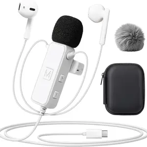 S19 Sound Card Karaoke Headset with Real-Time in-Ear Monitoring & Microphone, 7 Sound Effects Voice Changer, Karaoke Headphones with Lavalier, 2 Modes Live Streaming Sound Card & Wired Earbuds Earphones, Smartphone