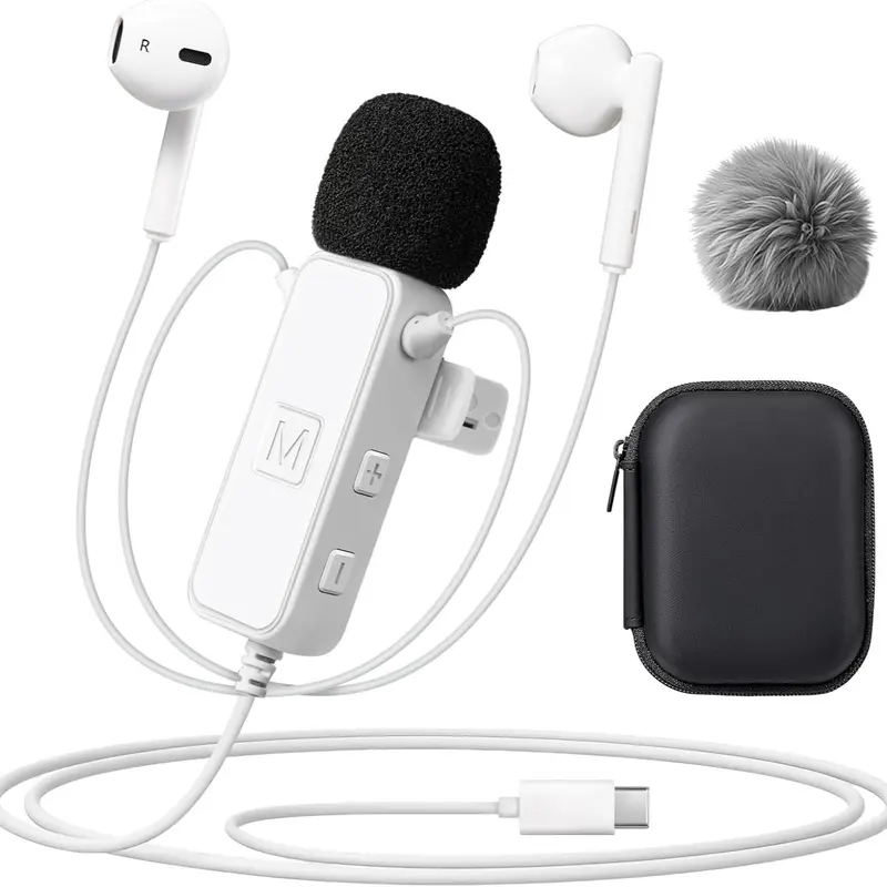 S19 Sound Card Karaoke Headset with Real-Time in-Ear Monitoring & Microphone, 7 Sound Effects Voice Changer, Live Broadcasting Equipment, 2 Modes Live Streaming Sound Card & Wired Earbuds, USB, Smartphone, Audio, Electronic