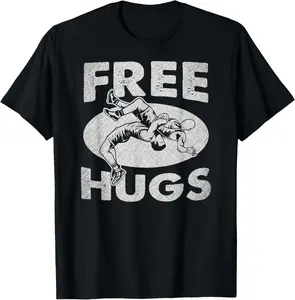 Wrestling - Funny Free Hugs Wrestling Casual Short sleeve Cotton T-Shirt
