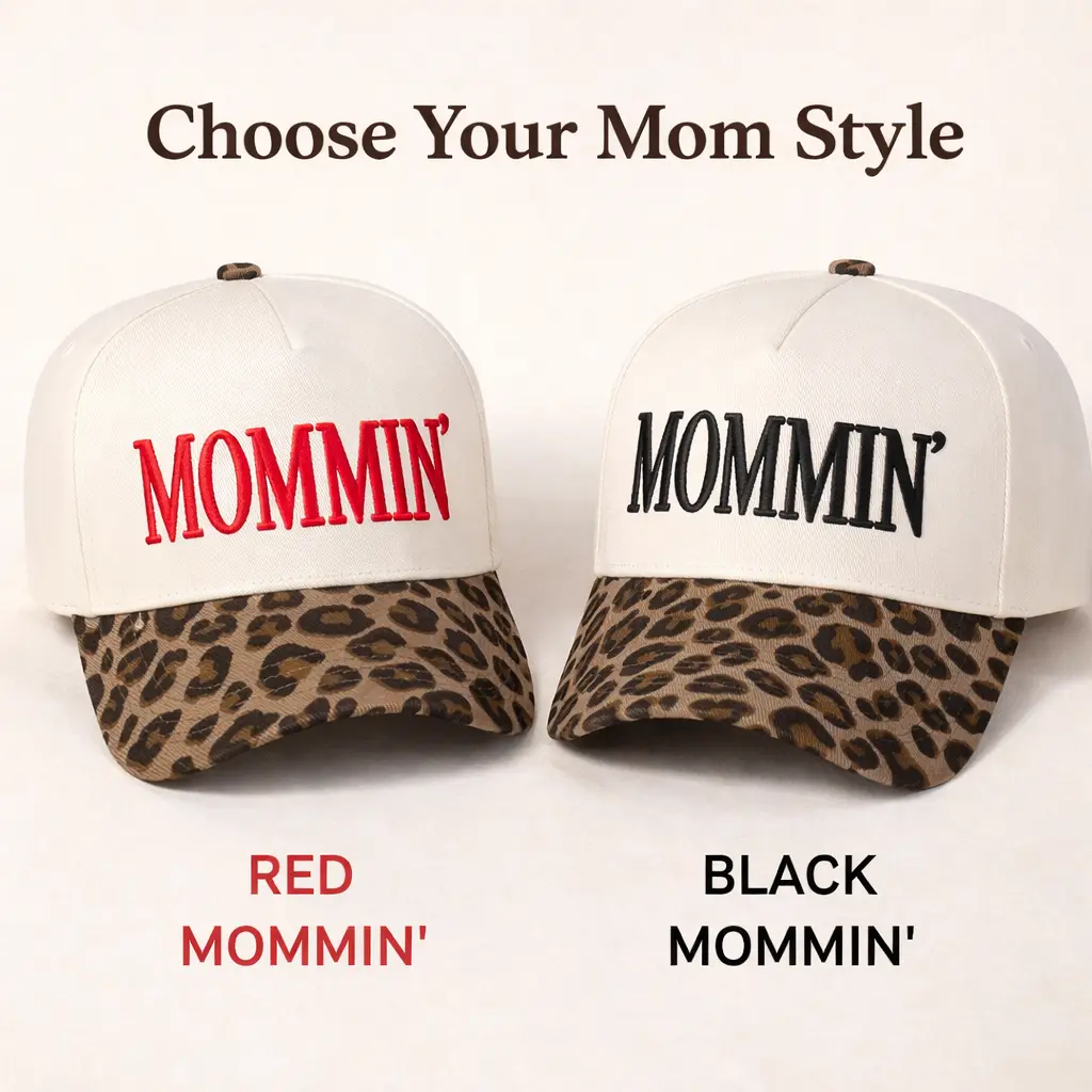 MOMMIN' Leopard Trucker Hat for Women – Funny Mom Baseball Cap