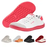 Women's Zorwalk Minimalist Barefoot Athletic Casual Sneakers - Solid, Supportive Casual Trainers, Wide Toe Box, Thumb Space, Heightening, 0-Drop Sole, PU Leather, Double Arch Support Orthopedic Office Shoes