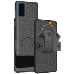 Case with Clip for Galaxy S20, Nakedcellphone [Black Tread] Kickstand Cover with [Rotating/Ratchet] Belt Hip Holster Holder Combo for Samsung Galaxy S20 Phone (2020 model with 6.2" Display)