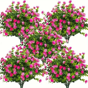 10pcs UV-Resistant Artificial Eucalyptus Plastic Faux Flowers - Perfect for Outdoor & Indoor Decor, Home, Garden, and Holiday Celebrations, Perfect for Thanksgiving
