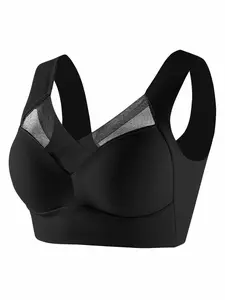 Full-Cup Seamless Anti-Slip Women's Bra Bralette, No Underwire Gathered Smooth Back Comfortable Fit Medium Support Innerwear, Stylish, Modest & Practical Design