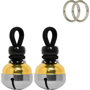Noble Bells, Pair - Handmade in USA, Extra Loud Collar Bells for Cats and Dogs, Premium Brass and Nickel Silver