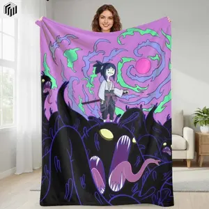 Adventure Time NARUTO Flannel Blanket Dark Fantasy Demon Art Print Soft Cozy Warm Lightweight Decorative Throw for Bedroom Living Room Sofa Office Gift Applies to Super soft  decorative sofa/sofa/bedroom