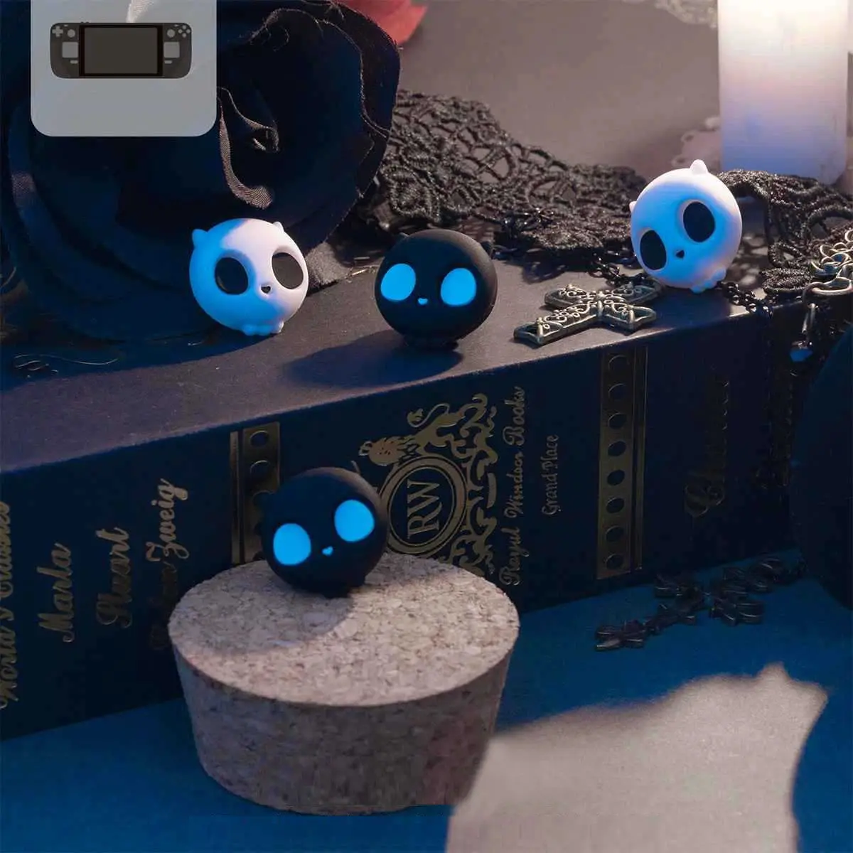 Skull Silicone Soft Thumb Stick Grip Cap Joystick Cover For Valve Steam Deck Oled / ASUS ROG Ally X Game Console Thumbstick Case