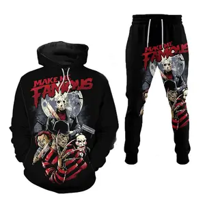 Horror 3D Printed Hoodie Joggers Sets, Gifts for Horror Movie Fan, Viral Hoodie & Jogger Set – TikTok Style Ready