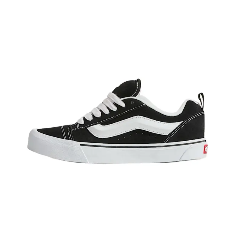 Vans Knu Skool Classics Black White Unisex Sports Shoes, Walking Shoes, Trainer for Daily Casual Wear, Fashion Sports Footwear, Closed, Lace-Up, Skating, Oversized Look