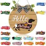 Gejoy Interchangeable Dachshund Decor Halloween Welcome Sign for Door Outdoor Porch Garden, Birthday Fall Thankgiving Day Halloween Party Decoration
