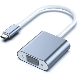 USB C to VGA Adapter, Thunderbolt 3/4 to VGA Adapter Compatible with  15 Pro/Max, MacBook Pro/Air 2023, iPad Pro, iMac, S23, XPS 17, Surface Book 3 and  [Aluminium Shell,Grey]