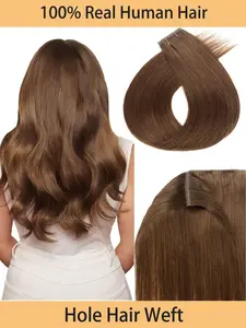 Hand Tied Remy Human Hair Butterfly Weft Extensions Invisible Hole Seamless Integration Flat PU Bundles Twin Tabs 40 50g Durable Long Lasting Length Volume Fullness