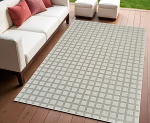 212 MAIN Rectangular Area Rug, 4x6 ft Geometric Distressed Machine-Woven, Cream & Beige Modern, Stain-Proof Weather-Resistant Child-Friendly Kids-Safe Indoor/Outdoor for Patio Use, Child-Friendly Area Rugs, Kids-Safe Area Rugs