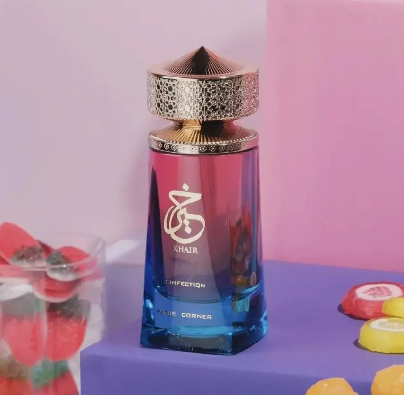 Premium Arabian Creamy Berry Candy Unisex Perfume Khair Confection Fruity Vanilla Fragrance, Elegant Gradient Pink Blue Diamond Luxury Gift Box Perfect Couple Gift For Girlfriend Boyfriend Bride Groom Teen Girls Holiday