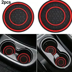2 Advanced Non-Slip Silicone Center Console Mats, High-Quality Rubber, Dustproof, Design, Ideal for Car Interior Protection, Car Accessory