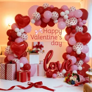 109pcs Valentine's Day red themed balloon arch set 40 inch red love aluminum foil balloons latex balloons Heart Shaped Balloons suitable for Valentine's Day parties, weddings, brides, showers, birthdays, party decorations Balloon Party Supplies
