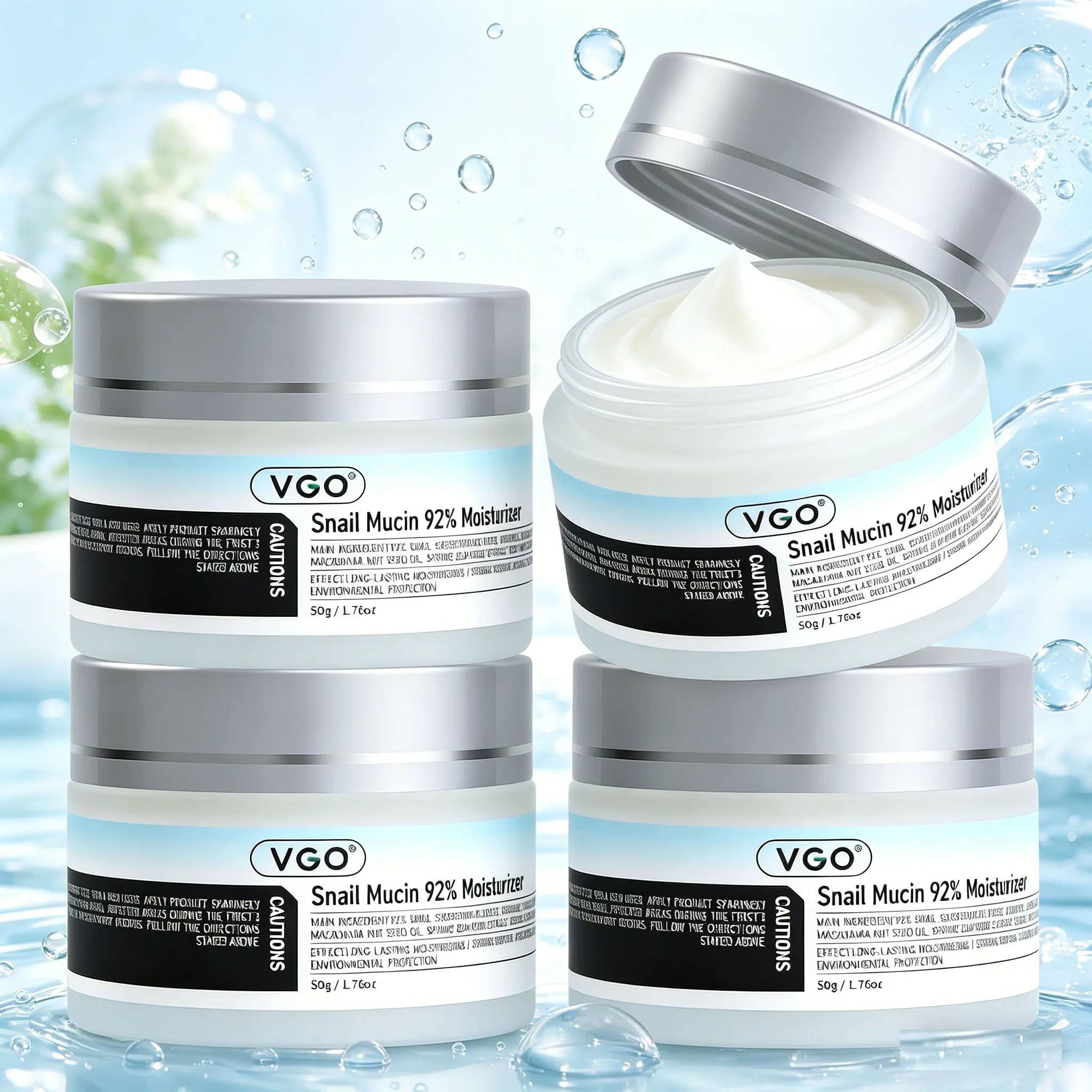 VGO [Get 4 facial cleansers free with orders over $80] 3-Step Facial Care Set - Hydrating Skincare Kit with Vitamin C Serum, Snail Mucin Moisturizer, Charcoal Cleanser for All Types, Brightening Repair, Glow Up, Radiant Result & Transformation